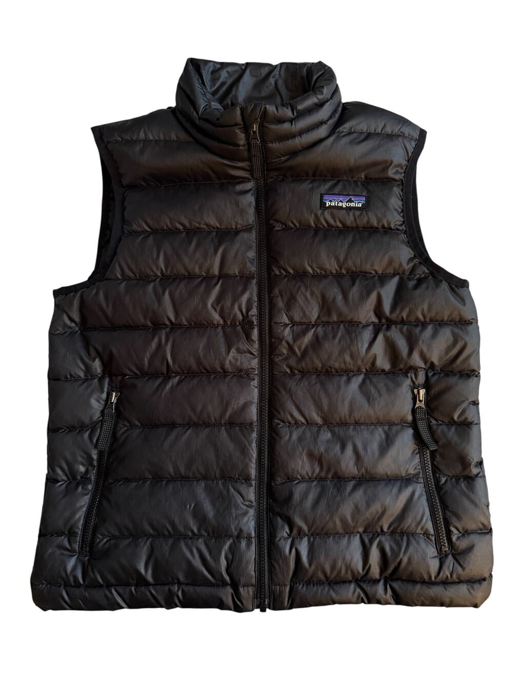 Patagonia Kids Down Sweater Puffer Vest Black Full Zip Youth Small
